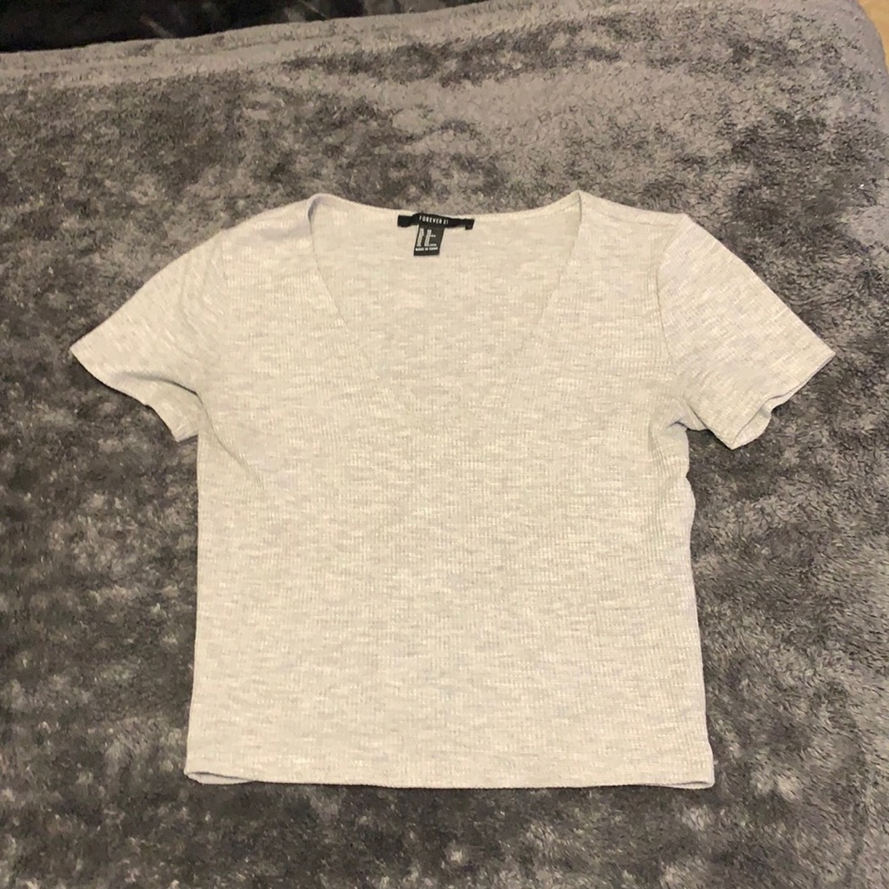 Light gray crop top